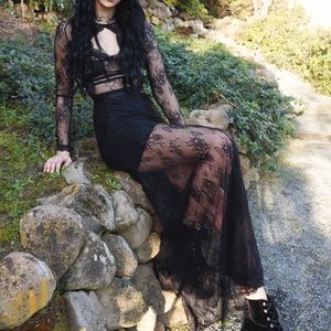 maxi lace dress from dollskill